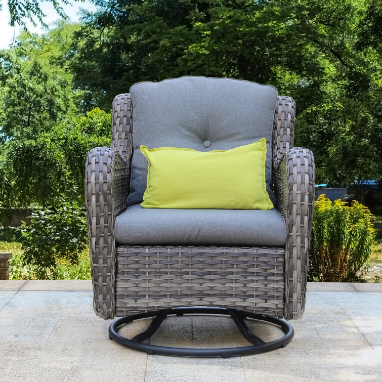 Bayou Breeze Brice Rocking Swivel Patio Chair with Cushions & Reviews